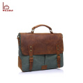 2018 Popular Custom Men's Leather Canvas Messenger Bag